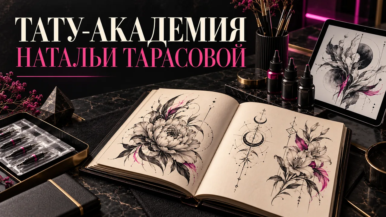 Patchwork тату: как собрать разрозненные мотивы в цельную композицию — иллюстрация тату-академии Натальи Тарасовой